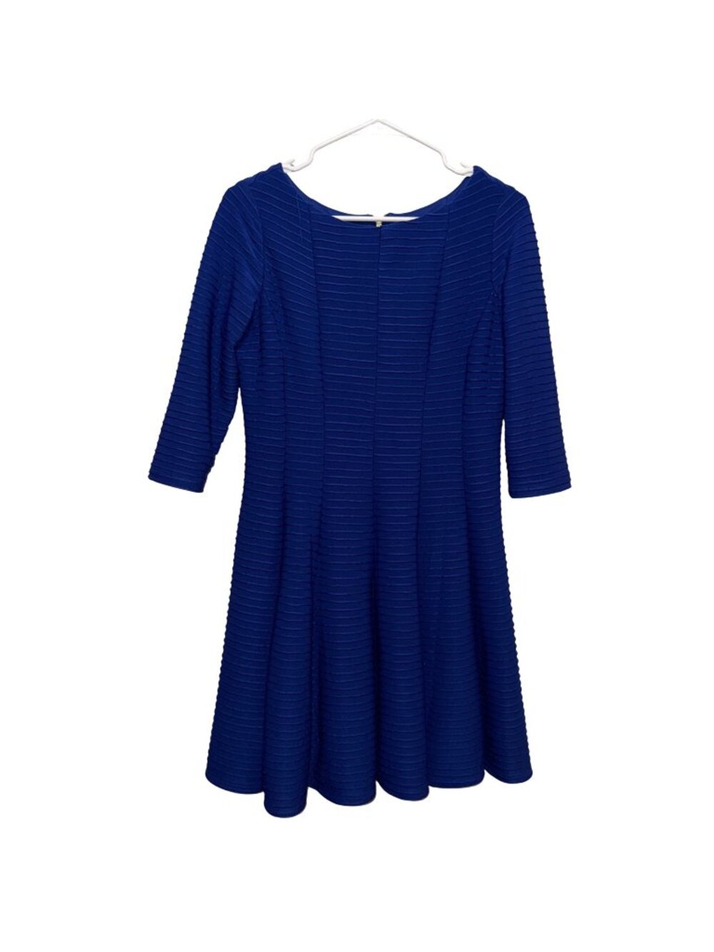 Danny And Nicole Blue Textured A-Line Dress With 3/4 Sleeves Size 8P